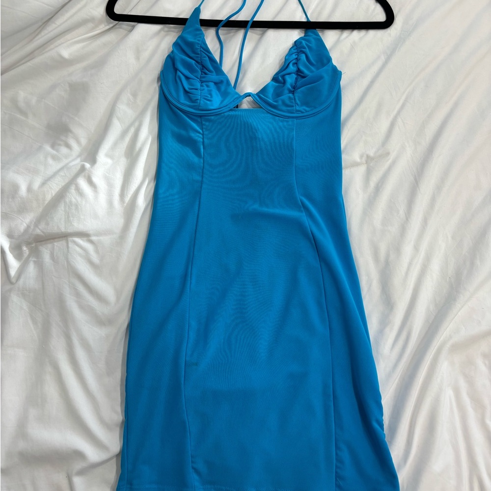 Elegant Blue Mini Dress